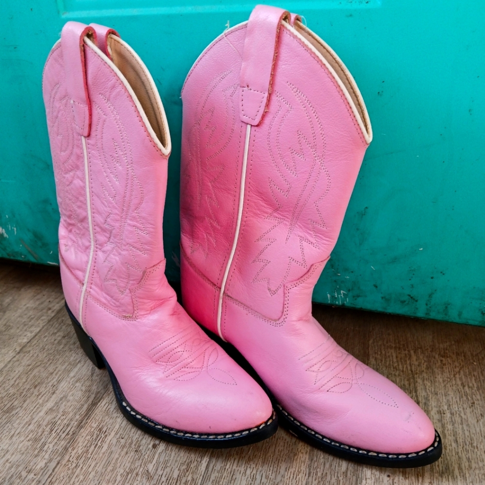 Old west pink toddler girls cowboy boots size 10